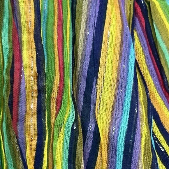 SOFT‎ SURROUNDINGS Bohemian Embellished Multi Print Art To Wear Sz S Full Gypsy - Picture 4 of 16